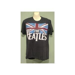 Beatles T-shirt, Gray with Distressed Design, Size S